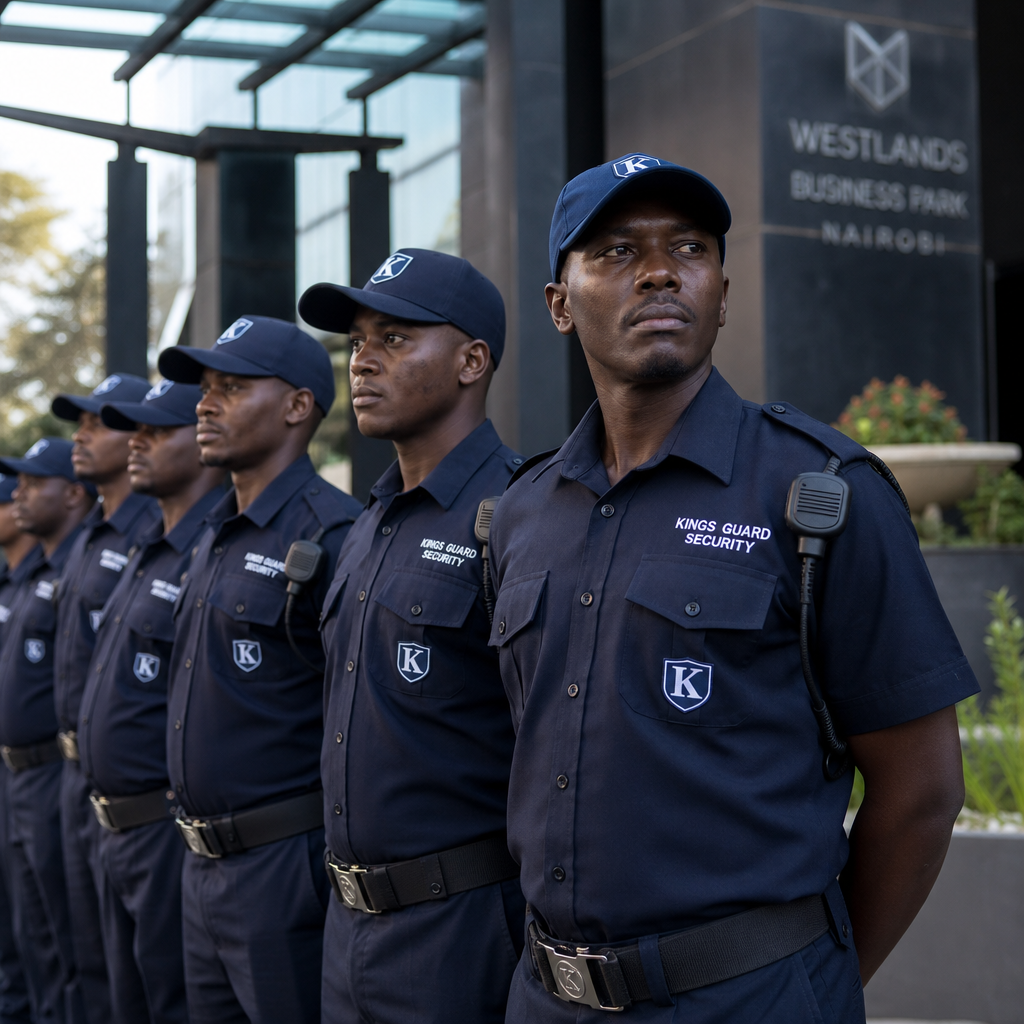 Trained FrontMax Security personnel on duty in Nairobi